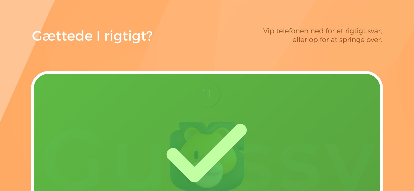 At vippe nedad betyder rigtigt svar