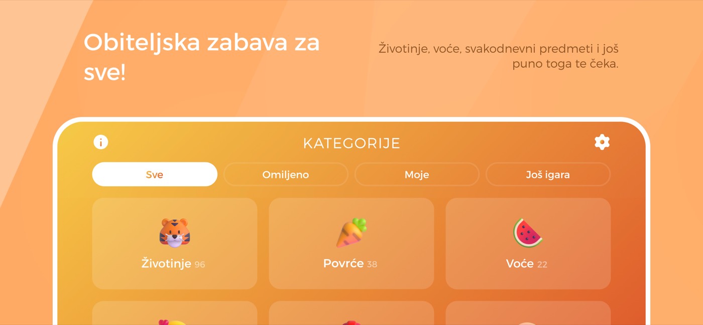 Odabir kategorije, ovdje počinje svaki krug