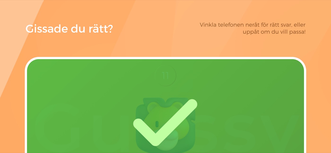 Luta nedåt betyder rätt svar